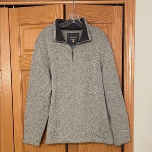 G.H. Bass & Co. Men's Quarter Zip Sweater in Heather Gray